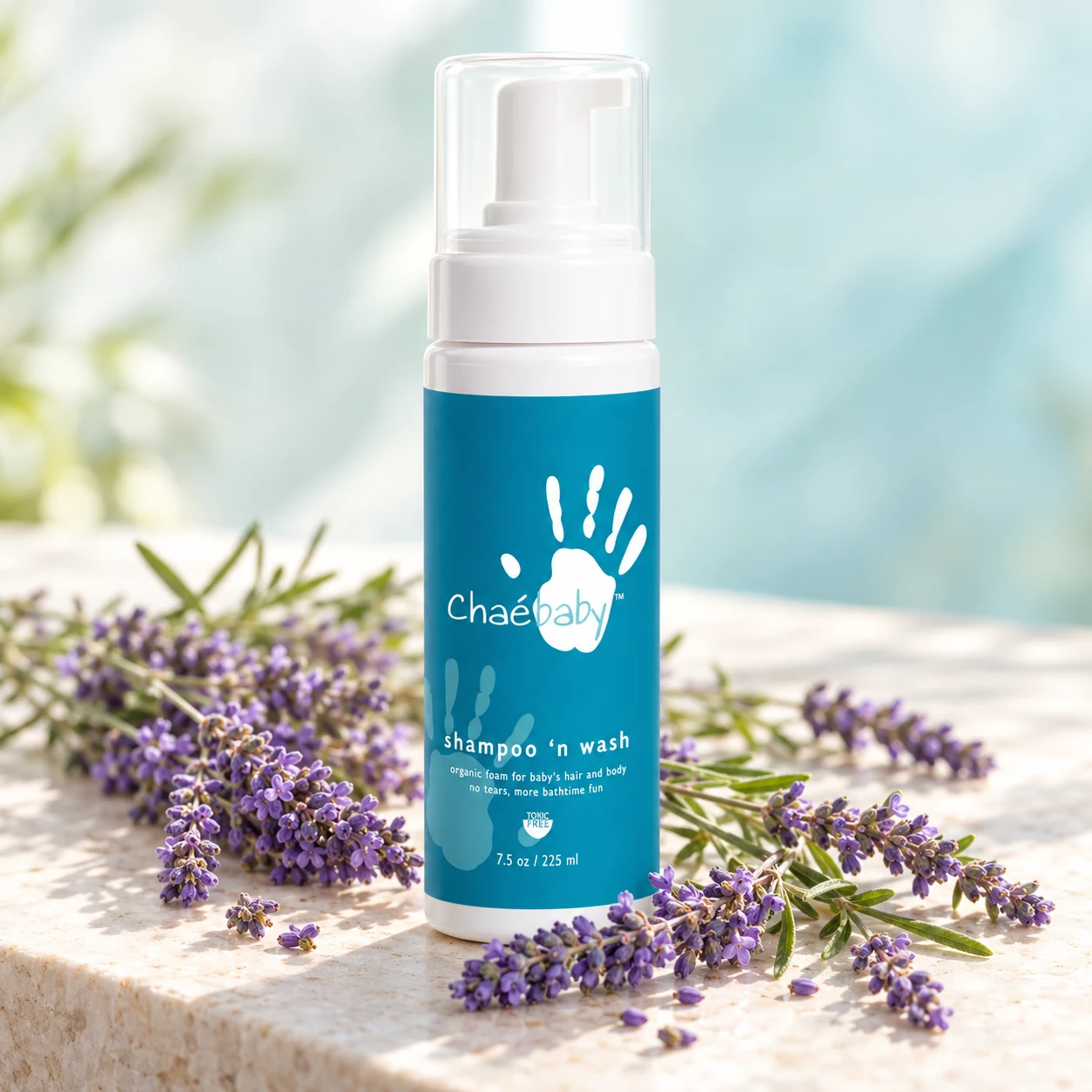 Baby Shampoo n’ Wash with a few sprigs of fresh lavender