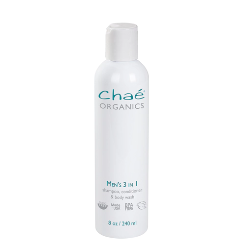 Chae Organics Mens 3 in 1 Organic Shampoo, Conditioner, and Body Wash