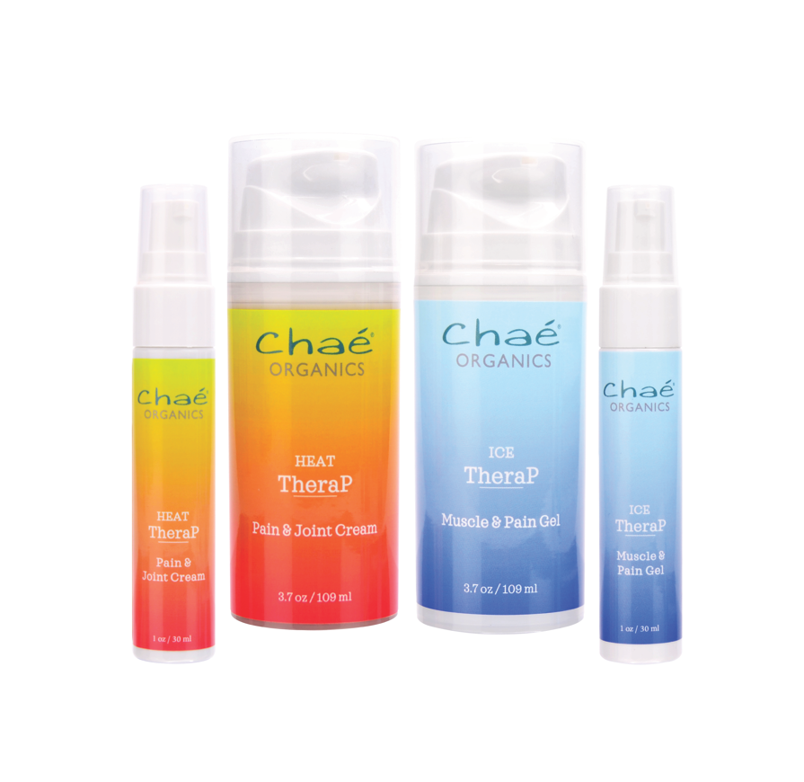 Heat and Ice TheraP Muscle and Joint Pain kit with full size and travel sizes=