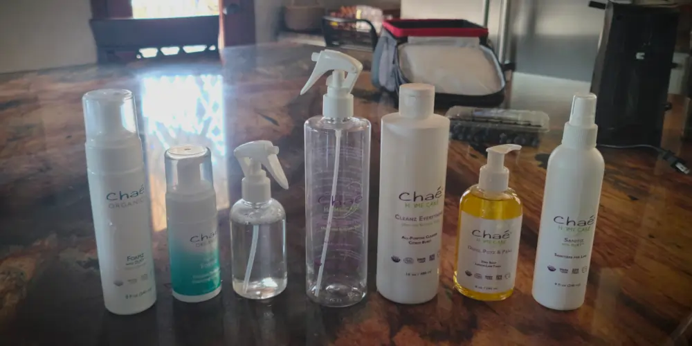 A lineup of Chaé Organics ToxicFree® products