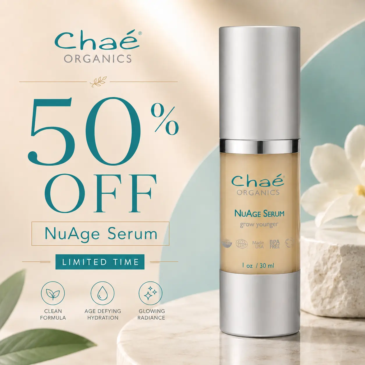 NuAge Serum 50% off limited time sale